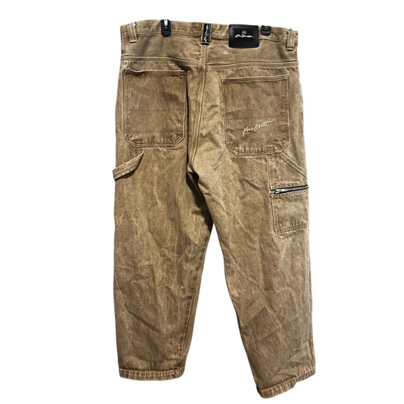 VTG Kno Betta Brown Denim Baggy Y2K 90s Loose Fit Carpenter Jeans Size 42x30 - Picture 2 of 11